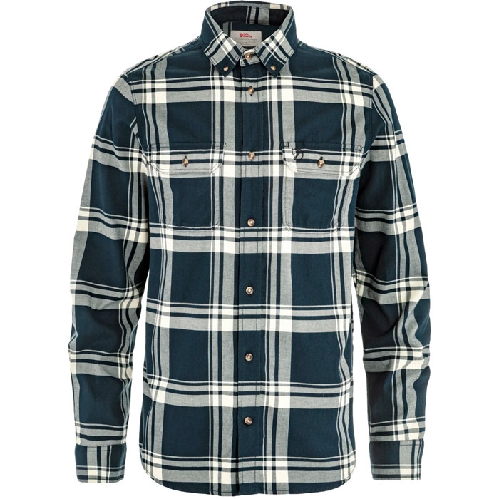 Fjällräven Övik Lite Flannel Shirt M-dark navy / chalk white-M - Skjorter