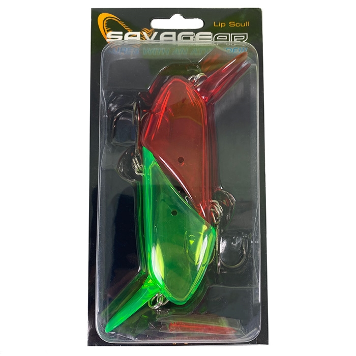 Se Savage Gear 4Play Lip Scull-UV red / green-small - Gummisfisk, shad, jig hos Outdoornu.dk
