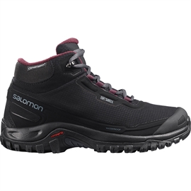 Salomon Shelter CS Waterproof Women Vinterstøvle, black/ebony/wine tasting