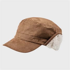 MJM Winter Cap EL 10165 faux suede m/øreklap, brown