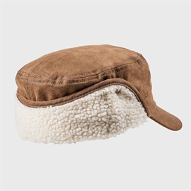 MJM Winter Cap EL 10165 faux suede m/øreklap, brown
