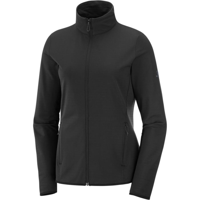 Salomon Outrack Full Zip Midlayer Women, black-L - Fleecejakker og softshell