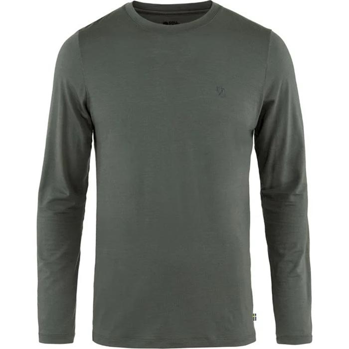Fjällräven Abisko Wool LS Men-basalt-S - T-Shirt, Polo-shirt