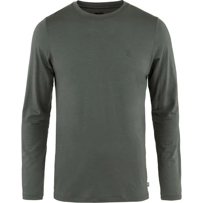 Billede af Fjällräven Abisko Wool LS Men-basalt-S - T-Shirt, Polo-shirt hos Outdoornu.dk