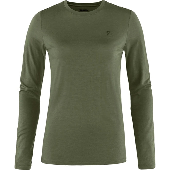 Fjällräven Abisko Wool LS Women-laurel green-S - T-Shirts