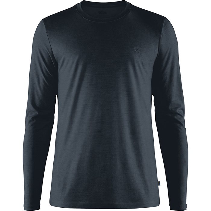 Fjällräven Abisko Wool LS Men-dark navy-S - T-Shirt, Polo-shirt