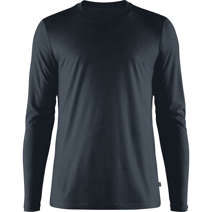 Billede af Fjällräven Abisko Wool LS Men-dark navy-2XL - T-Shirt, Polo-shirt hos Outdoornu.dk