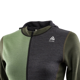 Aclima Warmwool Hoodie w/zip Woman, marengo/olive night