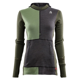 Aclima Warmwool Hoodie w/zip Woman, marengo/olive night