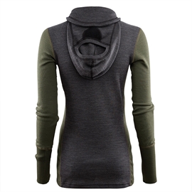 Aclima Warmwool Hoodie w/zip Woman, marengo/olive night