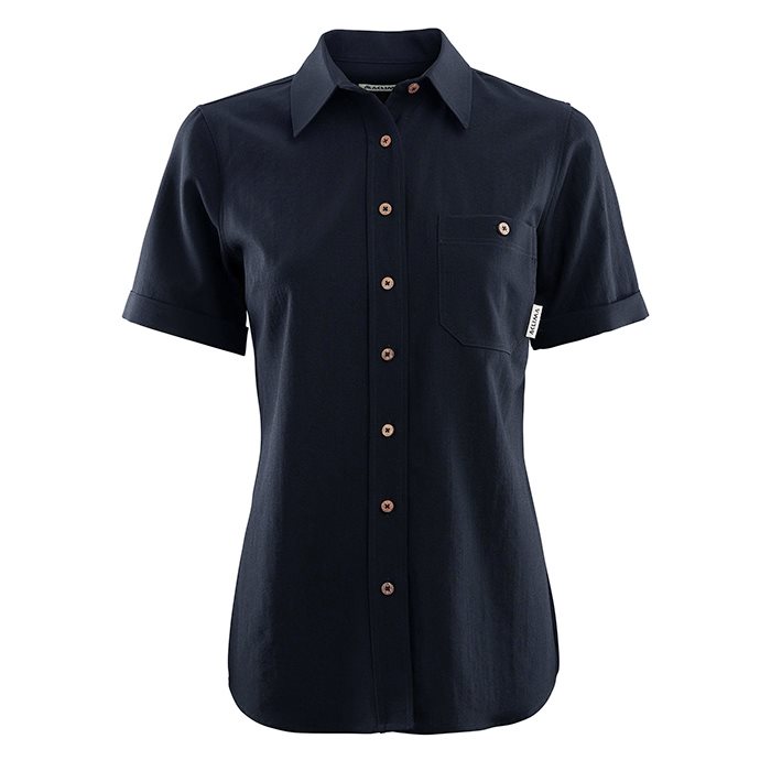 5: Aclima Leisurewool Short Sleeve Shirt Woman, navy - Skjorter