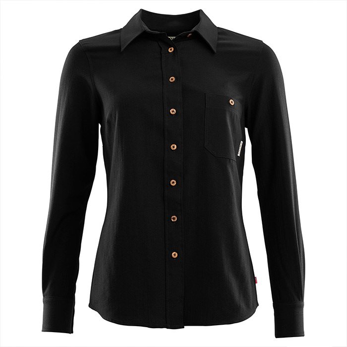 Aclima Leisurewool Woven Woman Shirt, jet black