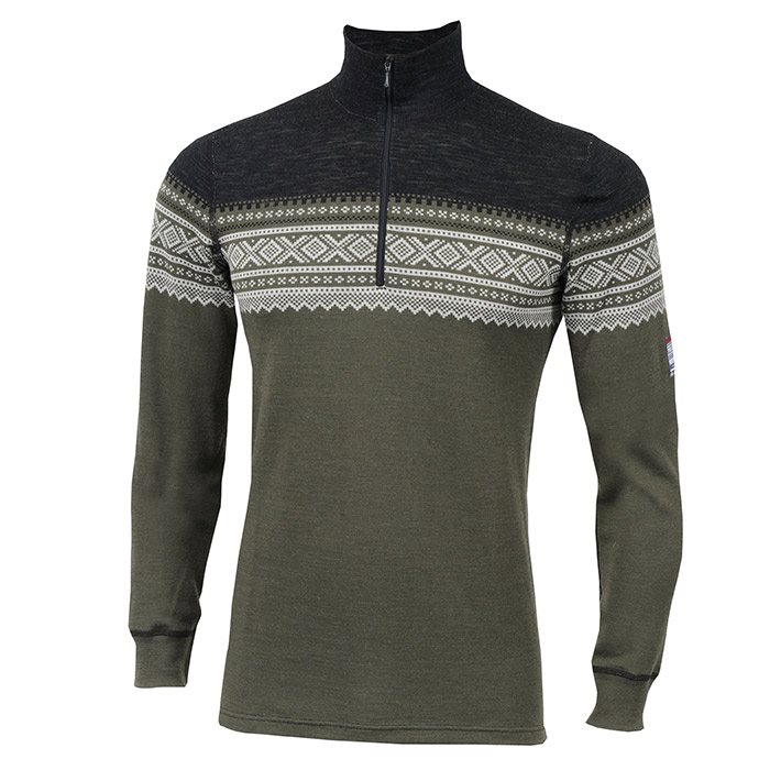 Billede af Aclima Marius DesignWool Crew neck w/zip Men, nordmarka-XL - Trøjer