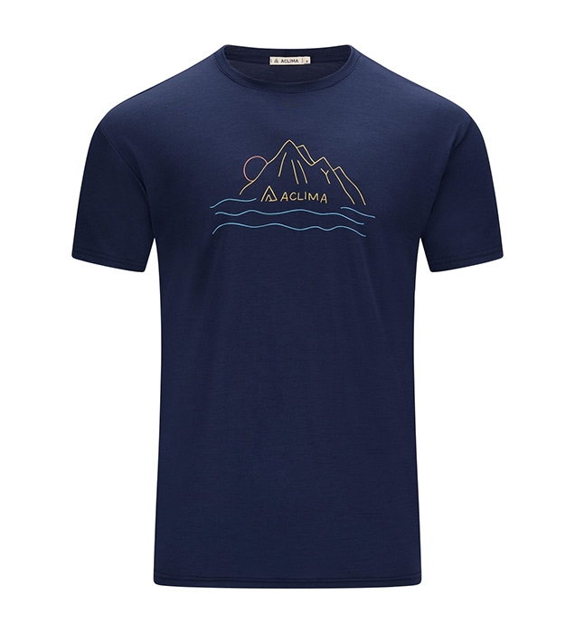 Aclima Lightwool Classic Tee Sunset-navy blazer-M - T-Shirt, Polo-shirt