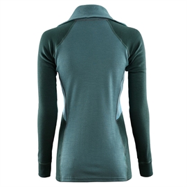 Aclima Warmwool Polo w/zip, n.atlantic / green gables