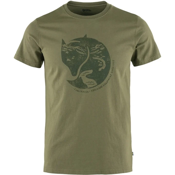 Billede af Fjällräven Arctic Fox T-Shirt Men-dark olive-2XL - T-Shirt, Polo-shirt