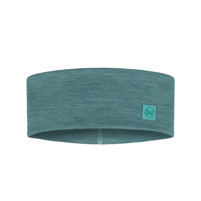 Buff Wide Headband 100% merinould-solid pool - Pandebånd