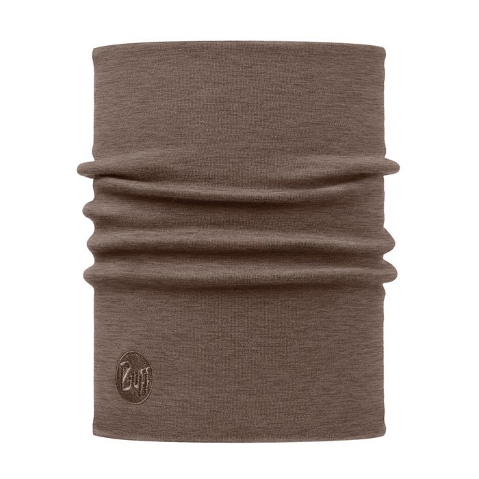Buff Heavyweight Merino wool halsedisse-solid walnut brown