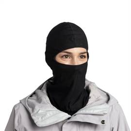 Buff Merino Lightweight balaclava, solid black