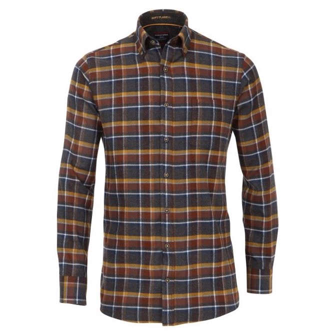 Casa Moda Garda softflannel, brown check