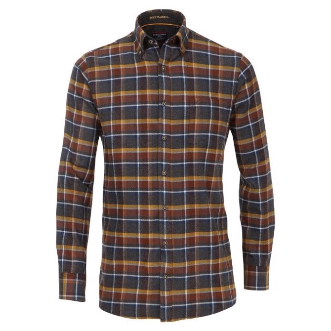 Casa Moda Garda softflannel, brown check-XL