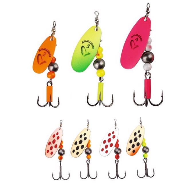 Se Savage Gear Caviar spinner-str. 3 / 9,5g-fluo orange - Spinner hos Outdoornu.dk