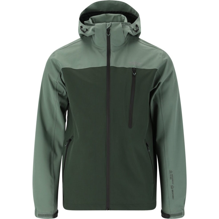 Se Weather Report Delton M AWG Jacket Men 15000mm-deep forest-XL - Regntøj, poncho hos Outdoornu.dk