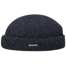 Stetson Docker Herringbone wool, mørkeblå