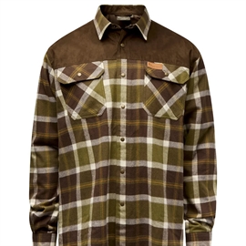 Pinewood Douglas flannelskjorte, olivegreen/cr.white
