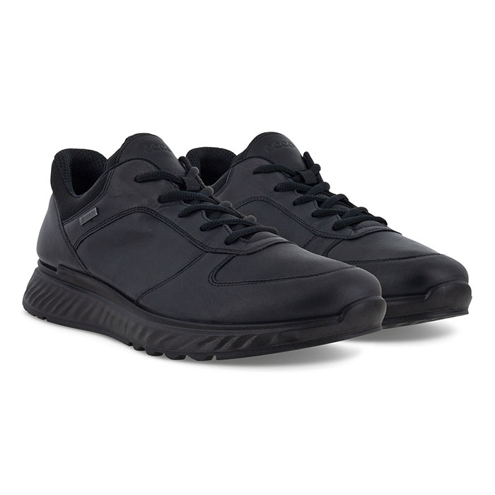 Se Ecco Exostride Men Low GTX Leather, black - Hverdagssko hos Outdoornu.dk