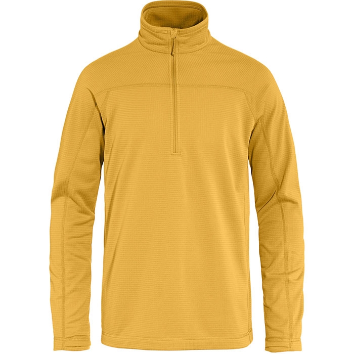 Fjällräven Abisko Lite Fleece Half Zip Herre / Mænd-ochre-M - Fleecejakker