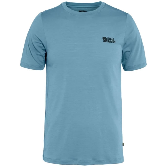 Fjällräven Abisko Wool Logo SS Men-dawn blue-XL - T-Shirt, Polo-shirt