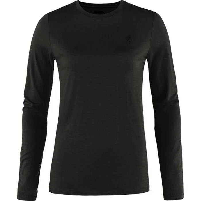 Fjällräven Abisko Wool Ls Kvinder / Damer-sort-xxs - T-shirts