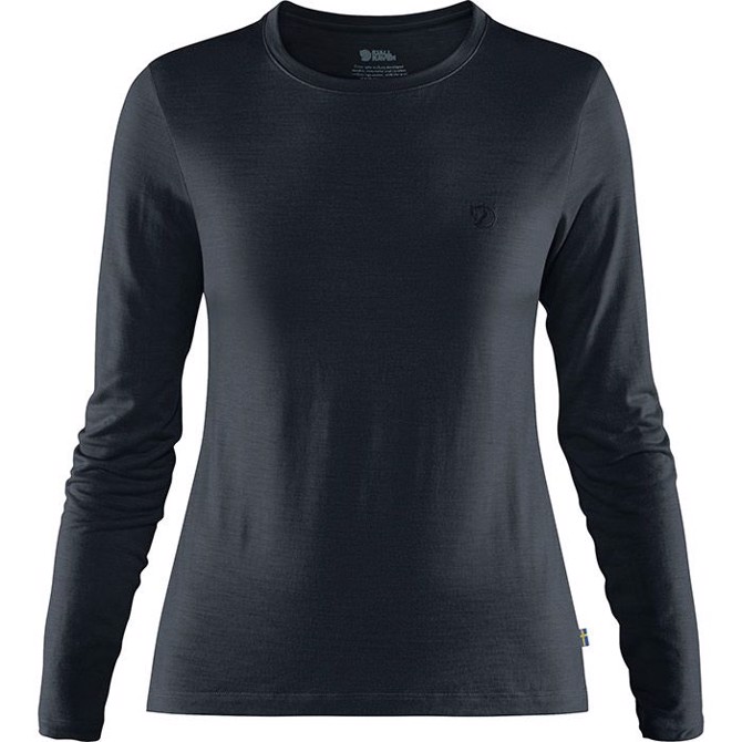 Fjällräven Abisko Wool LS Women-dark navy-XS - T-Shirts