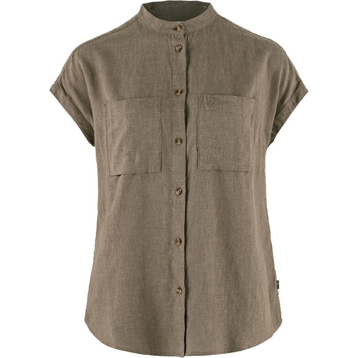 Fjällräven Évik Hemp Shirt SS W-suede brown-XL – Skjorter