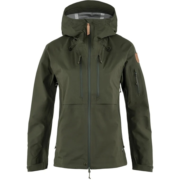 Fjällräven Keb Eco Shell Jacket Women 30.000mm-deep forest-S - Regntøj, poncho