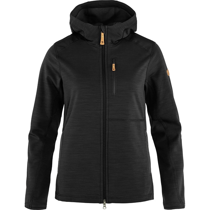 Fjällräven Keb Fleece Hoodie Kvinder / Damer-sort-l - Fleecejakker Og Softshell