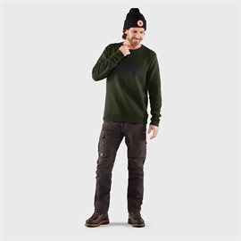 Fjällräven Logo Sweater Men, deep forest