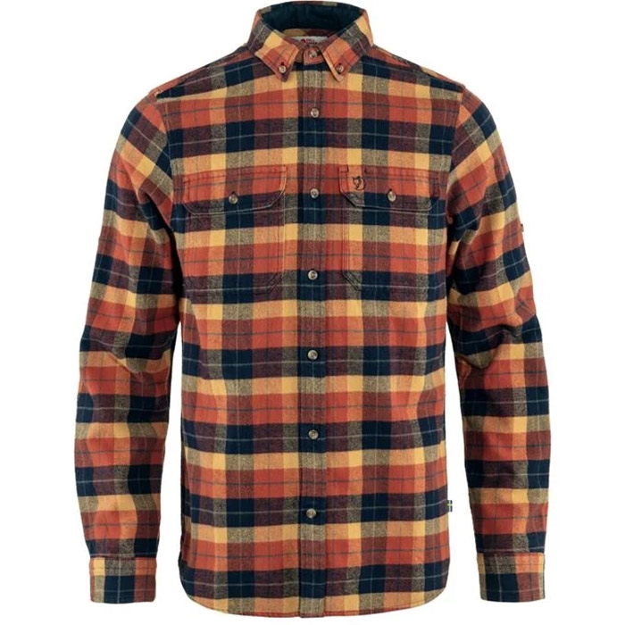 Billede af Fjällräven Singi Heavy Flannel Shirt Men-autumn leaf / dark navy-3XL - Skjorter hos Outdoornu.dk