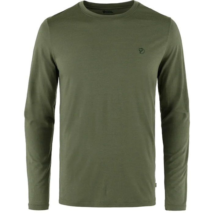 Fjällräven Abisko Wool LS Men-laurel green-L - T-Shirt, Polo-shirt