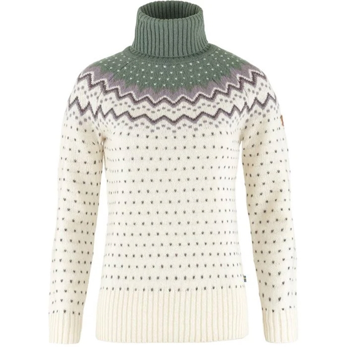 Billede af Fjällräven Övik Knit Roller Neck Woman-chalk white / patina green-XS - Trøjer