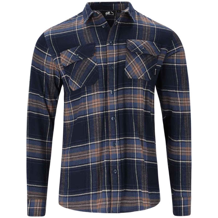 11: Whistler Jamba flannel skjorte, dark denim-M - Skjorter