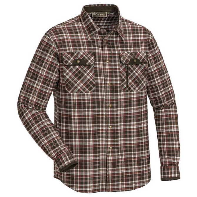 Se Pinewood Prestwick flannelskjorte, white/bown - Skjorter hos Outdoornu.dk