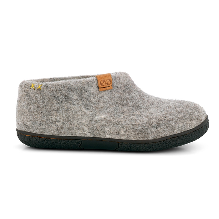 Billede af Green Comfort Pumori uldsko m/gummisål-light grey-36 - Hjemmesko / slides