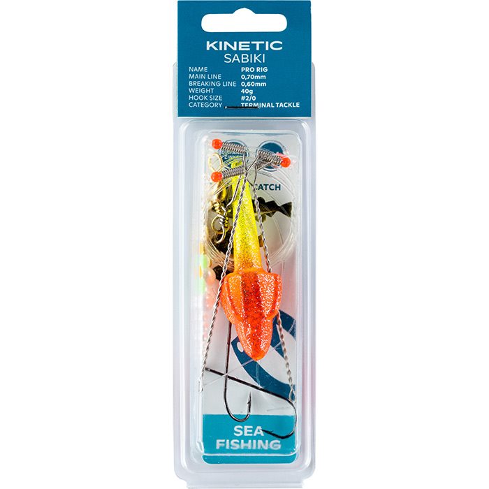 Billede af Kinetic Sabiki Pro Rig gul/orange 90 g - Fladfiskeforfang