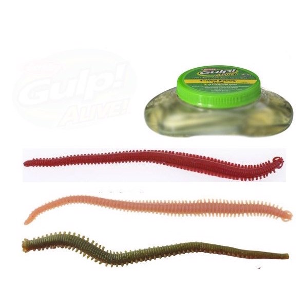 Berkley Gulp Alive børsteorm / nereis 15cm i spand, 210 g-Grøn – Gulp / spray