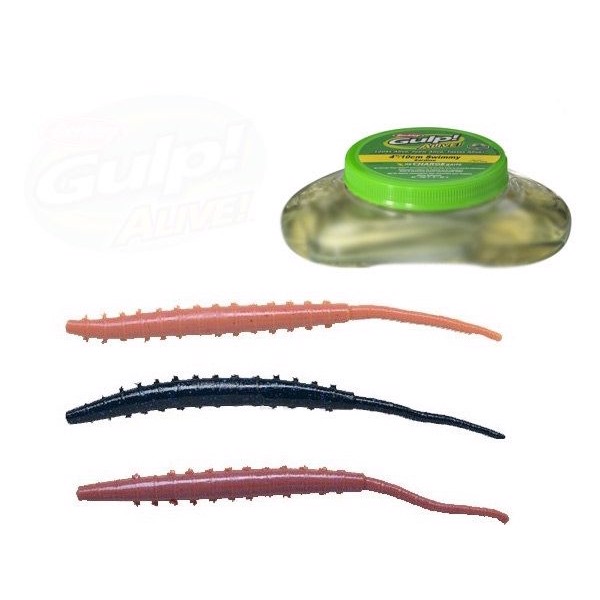 Billede af Berkley Gulp Alive Beigeorm / arenicola 10 cm i spand, 210 g-Sort Blå fleck - Gulp / spray