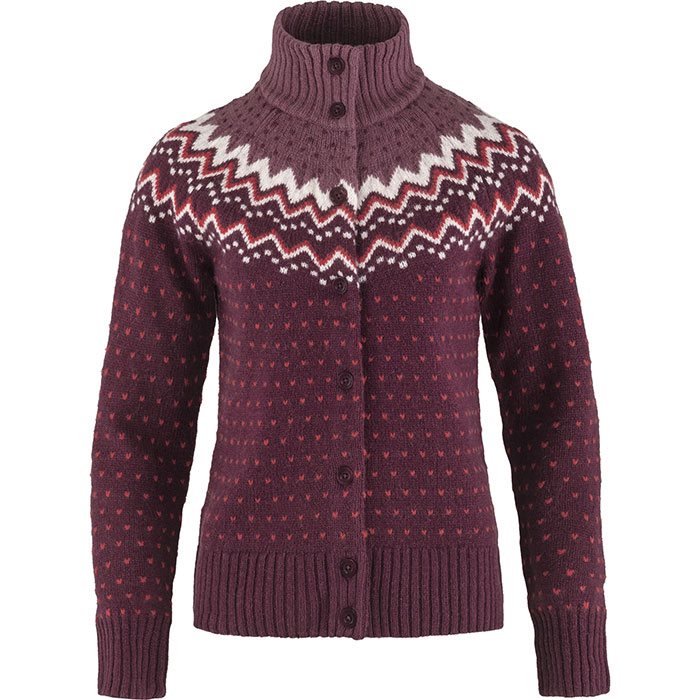 Fjällräven Övik Knit Cardigan Woman-dark garnet