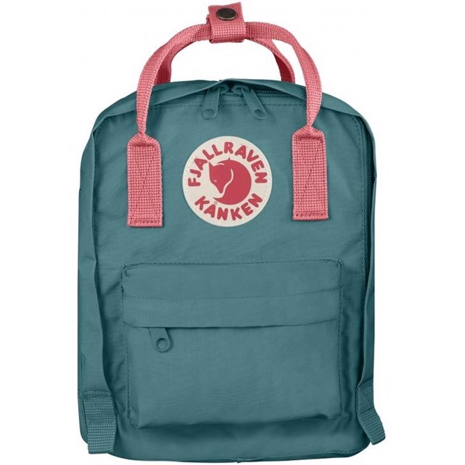 Fjällräven Kånken Kids taske m/brystrem-frost green peach pink