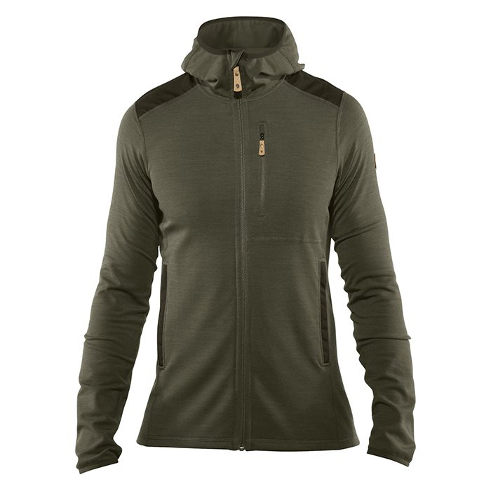 Fjällräven Keb Fleece Hoodie Men-laurel green / deep forest-M - Fleecejakker